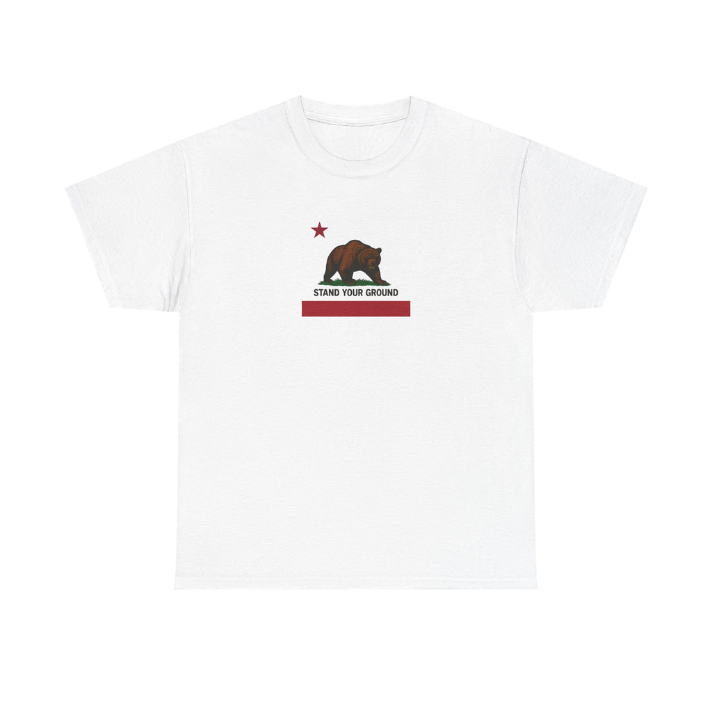 "Stand Your Ground" Protest Tee White Medium Logo – Power in Print