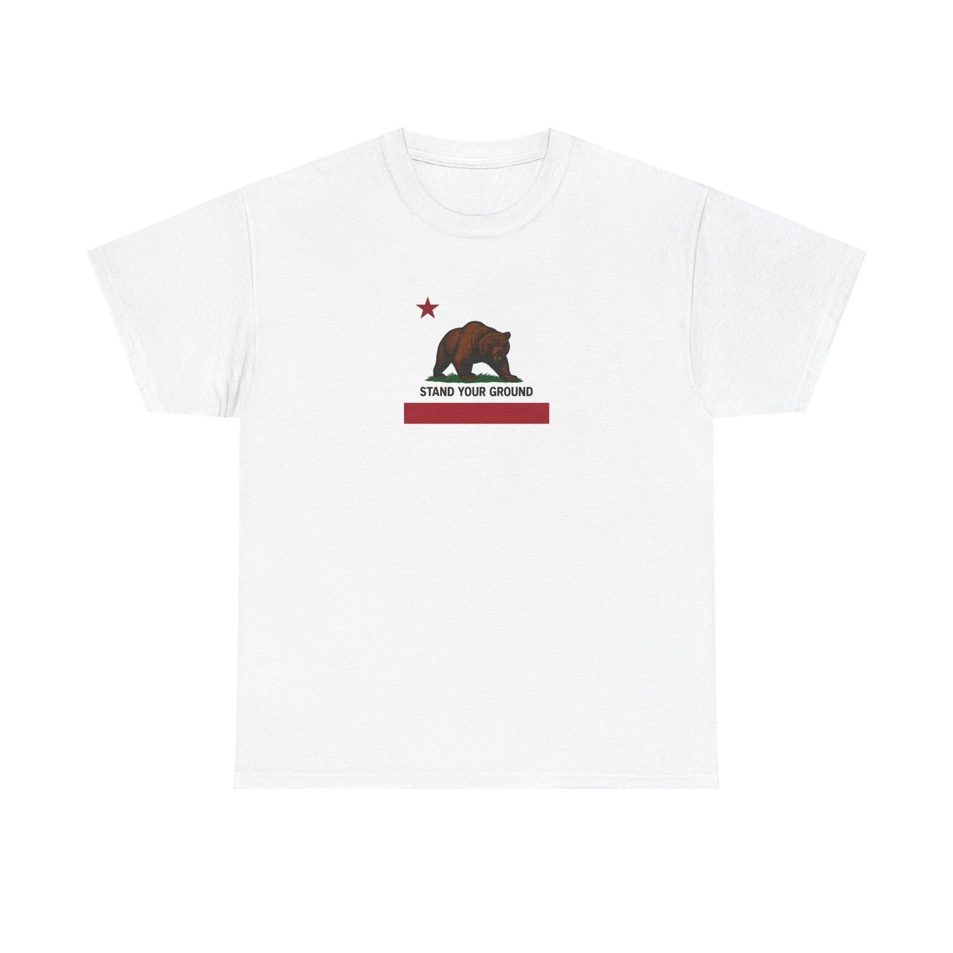 "Stand Your Ground" Protest Tee White Medium Logo – Power in Print