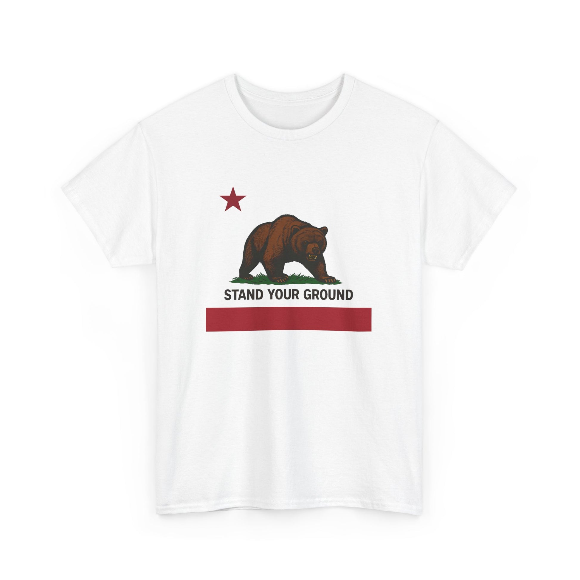 "Stand Your Ground" Protest Tee White Large Logo – Power in Print