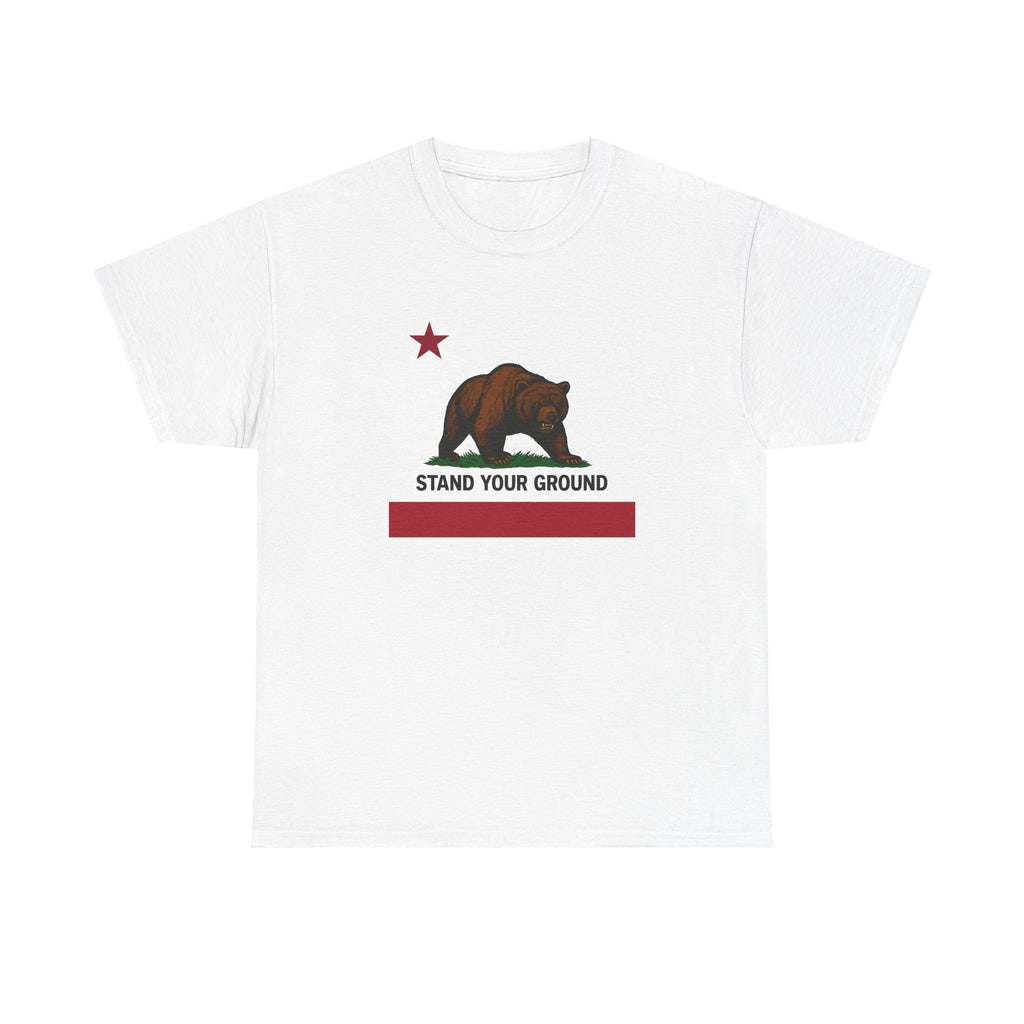 "Stand Your Ground" Protest Tee White Large Logo – Power in Print