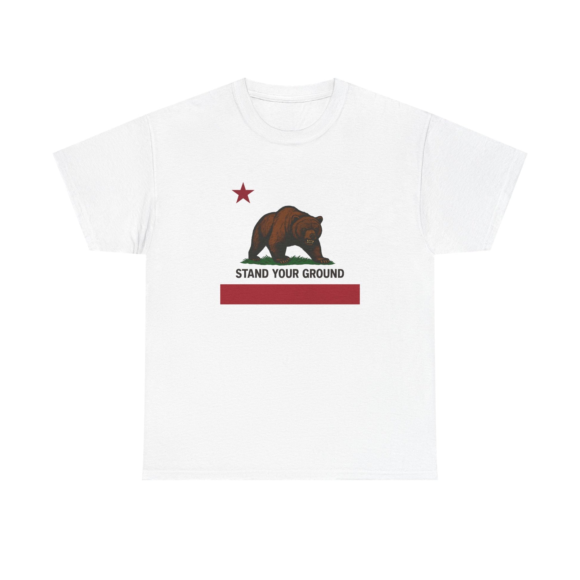 "Stand Your Ground" Protest Tee White Large Logo – Power in Print