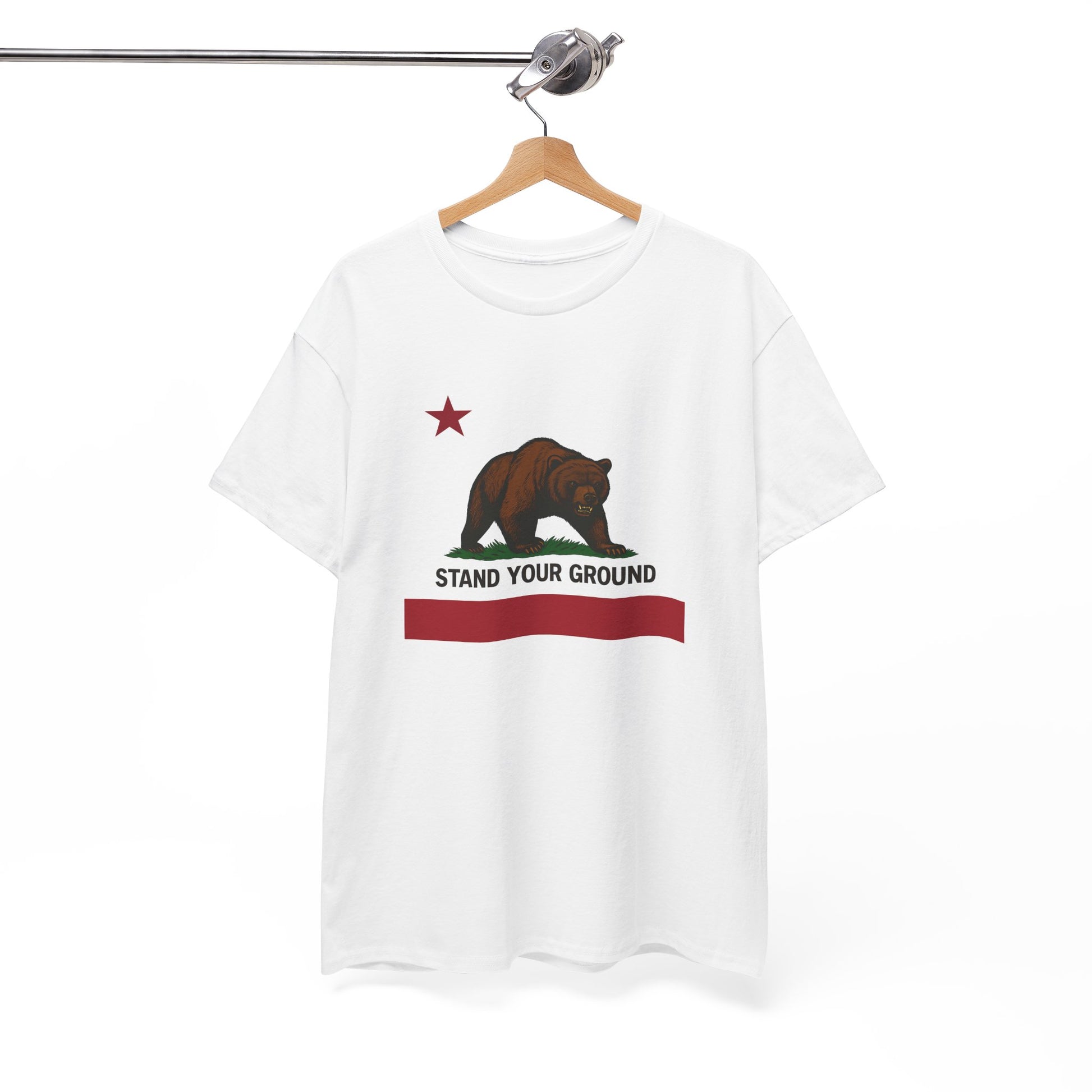 "Stand Your Ground" Protest Tee White Large Logo – Power in Print