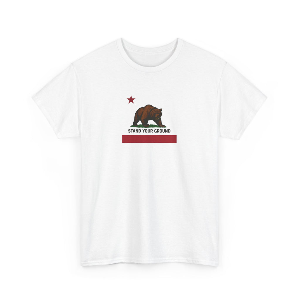 "Stand Your Ground" Protest Tee White Medium Logo – Power in Print