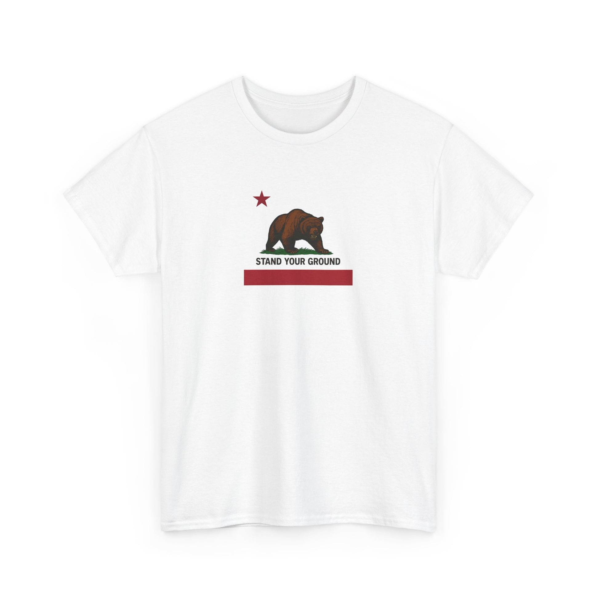 "Stand Your Ground" Protest Tee White Medium Logo – Power in Print