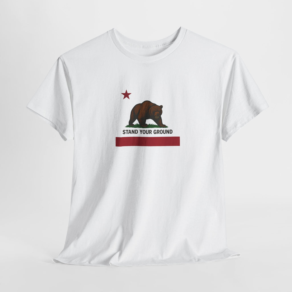 "Stand Your Ground" Protest Tee White Medium Logo – Power in Print