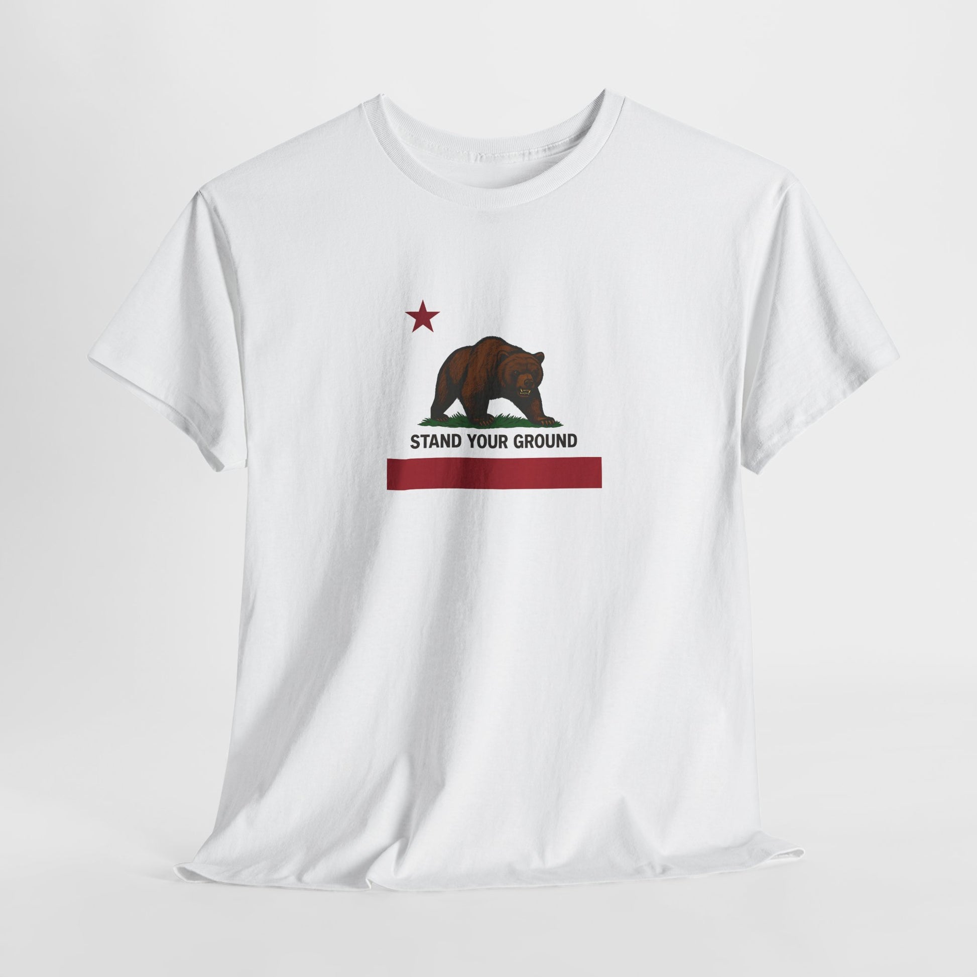 "Stand Your Ground" Protest Tee White Medium Logo – Power in Print