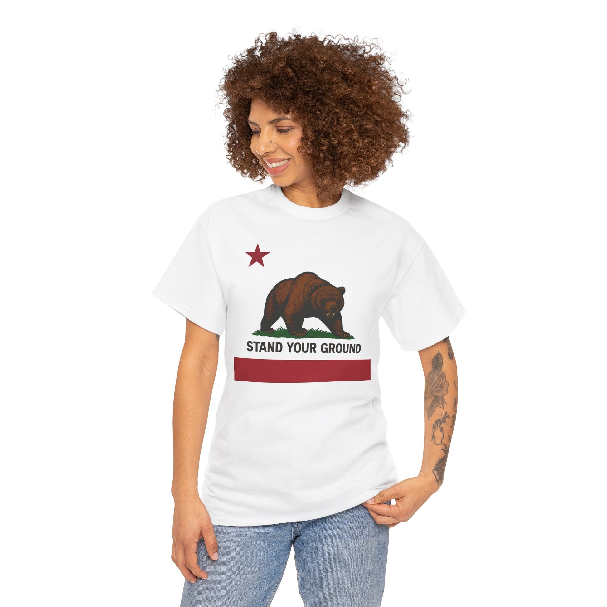 "Stand Your Ground" Protest Tee White XL Logo– Power in Print