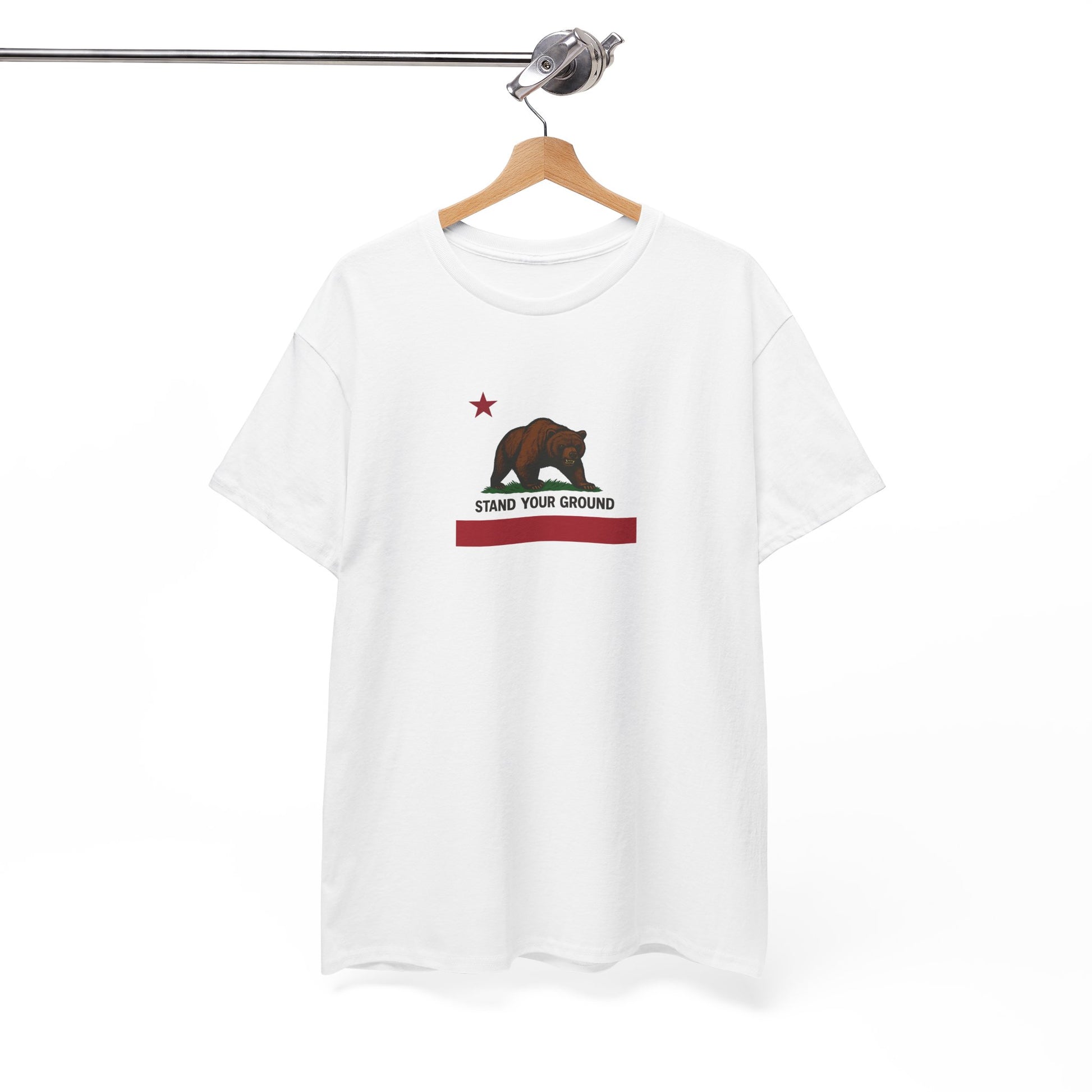 "Stand Your Ground" Protest Tee White Medium Logo – Power in Print